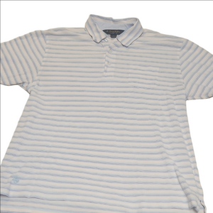 Brooks Brothers Light Blue and White Polo Shirt  Size Large